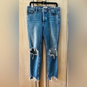 PAIGE Hoxton Ankle Peg Button Up Distressed Jeans Women’s Size 30